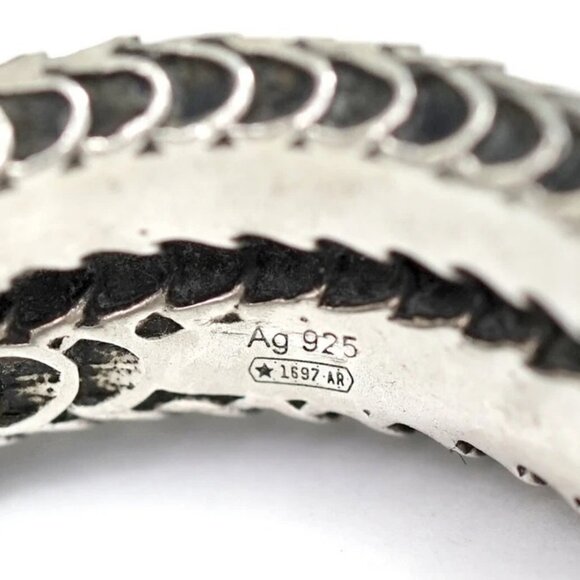 GUCCI Snake Band Ring size US8.5 EU22 Silver 925 Auth w/Bag s1143 - Picture 7 of 16